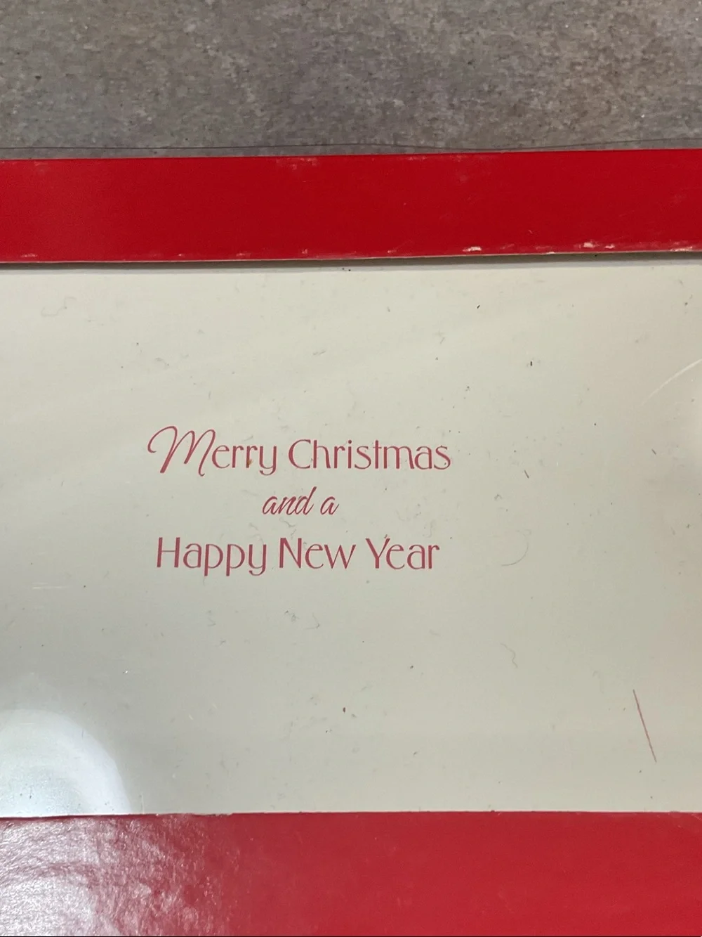 Holiday Harbor Christmas Cards - Red Border, Blue Scenic Design
